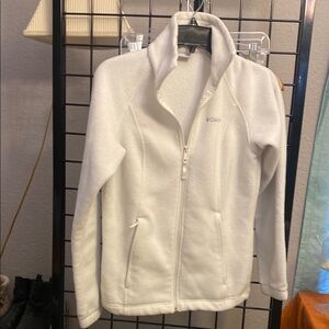 Columbia White Ski Snow Jacket Plush Fleece